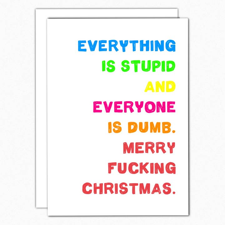 Alles Is Stom Onbeleefde Kerstkaarten voor wholesale door In A Nutshell Studio