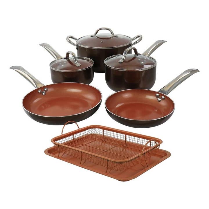 10pc GH ALUM. DARK COPPER NON-STICK COOKWARE SET W/INDUCT... for wholesale by GreatBuy.com