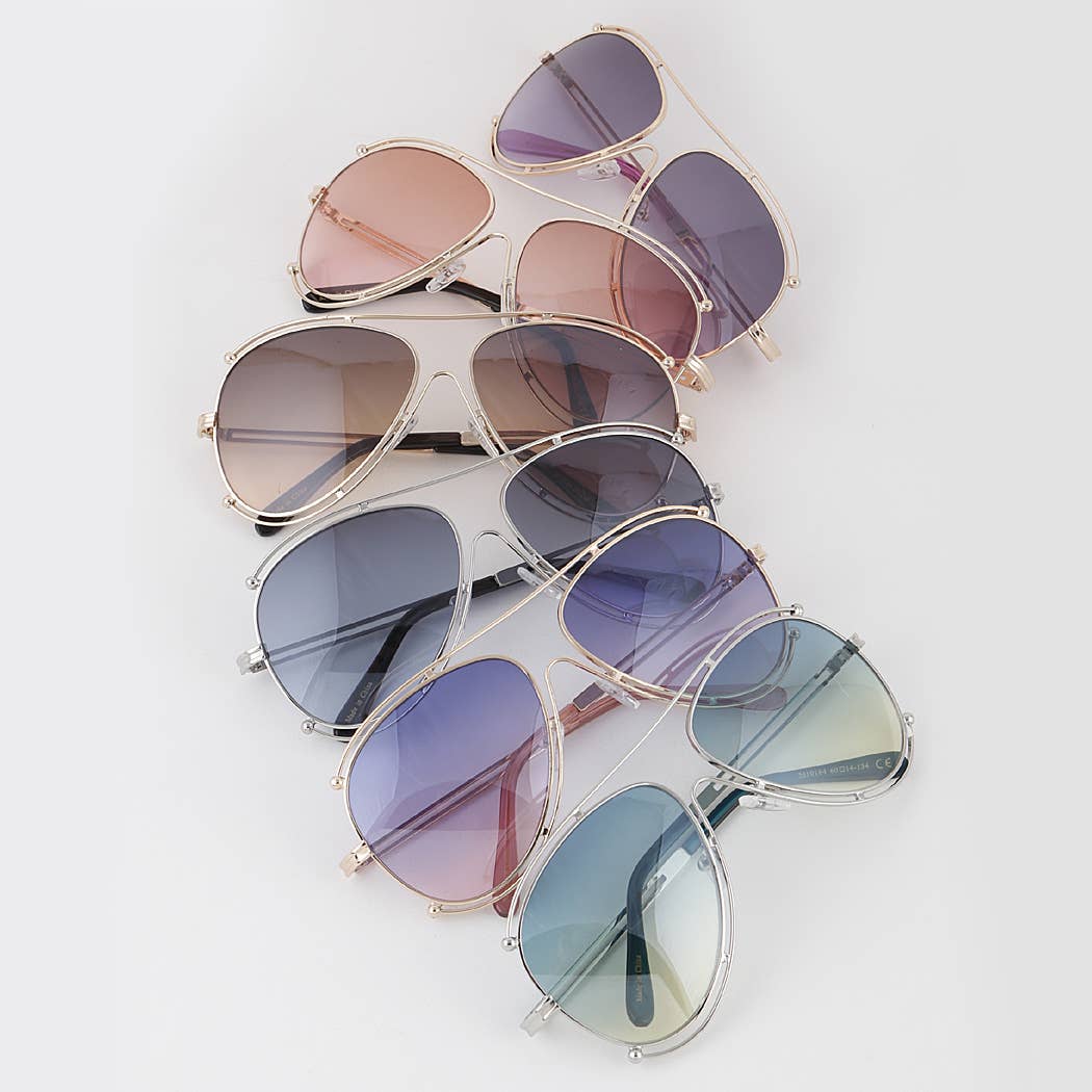 Multicolor Double Lined Sunglasses for wholesale on Faire0
