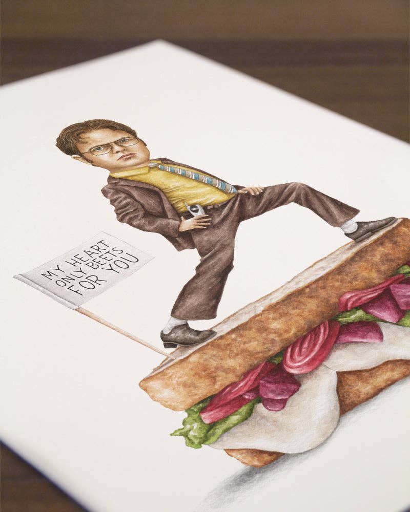 Celebs on Sandwiches - Wholesale Art Print - Dwight Schrute - The Office - Watercolor Print2
