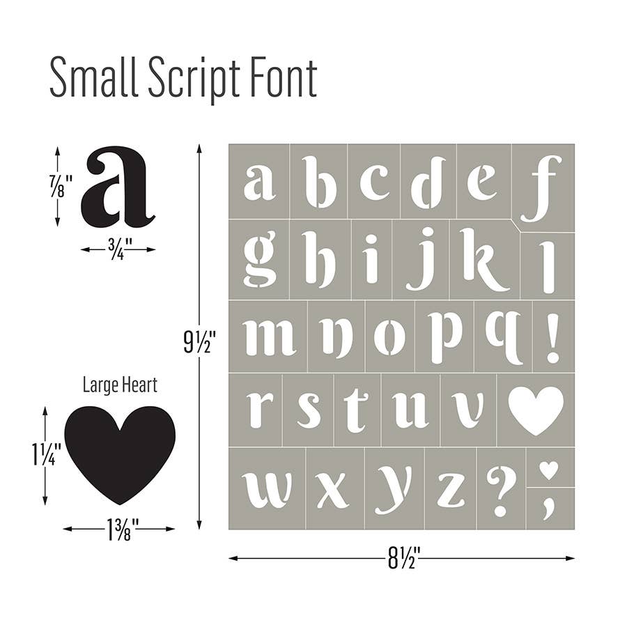 Plaid Crafts - Wholesale Stencil/Craft Die - FolkArt Script Adhesive Stencils 3pc4