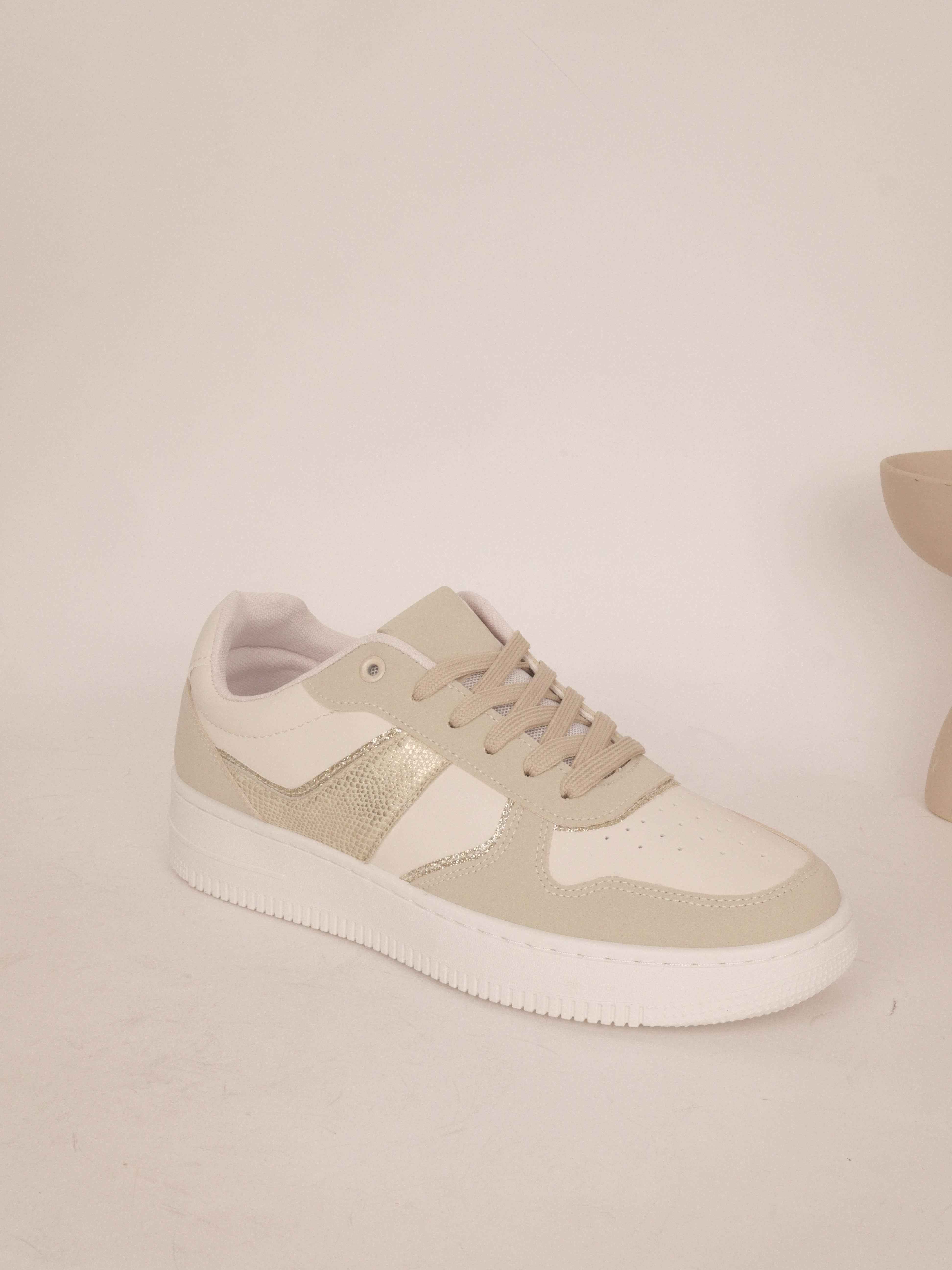 BELLICY / Cink-me - Wholesale Lifestyle Sneakers - Women's - Two-tone sneakers in faux leather and snake, DM-5301