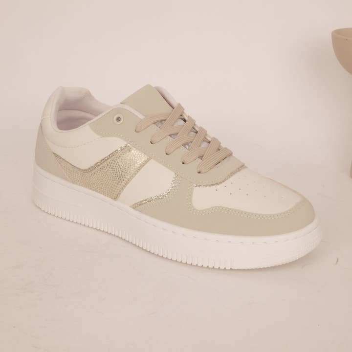 BELLICY / Cink-me - Wholesale Lifestyle Sneakers - Women's - Two-tone sneakers in faux leather and snake, DM-5301