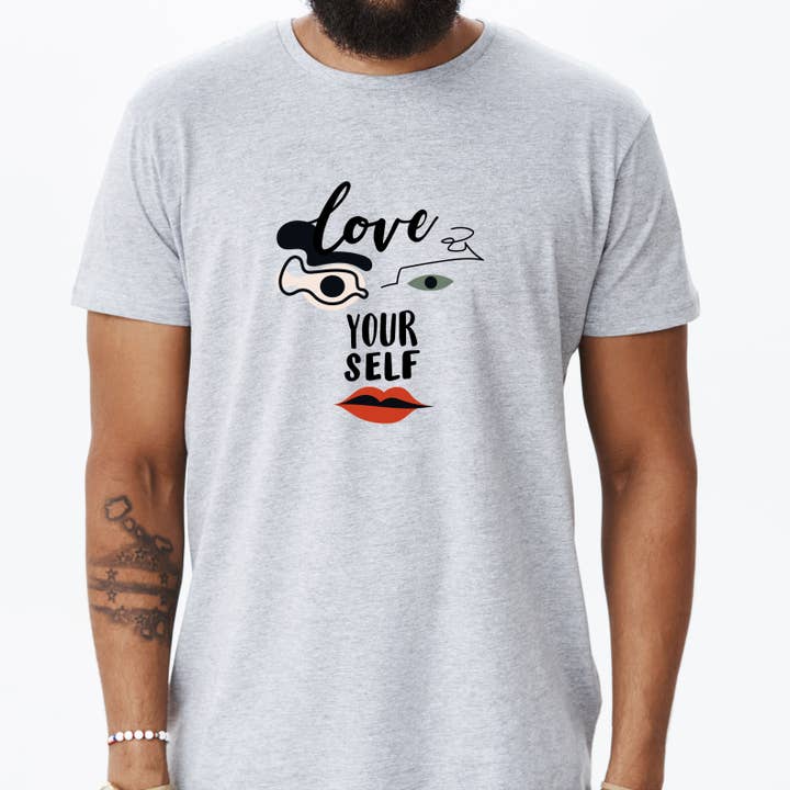 GoboxPrintCo – wholesale Skjorta - Unisex – Älska dig själv abstrakt ansikte T-shirt