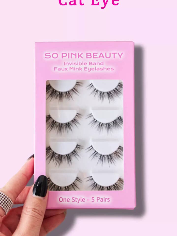SO PINK BEAUTY Faux Cils en Vison 5 Paires pour la vente par Queenado