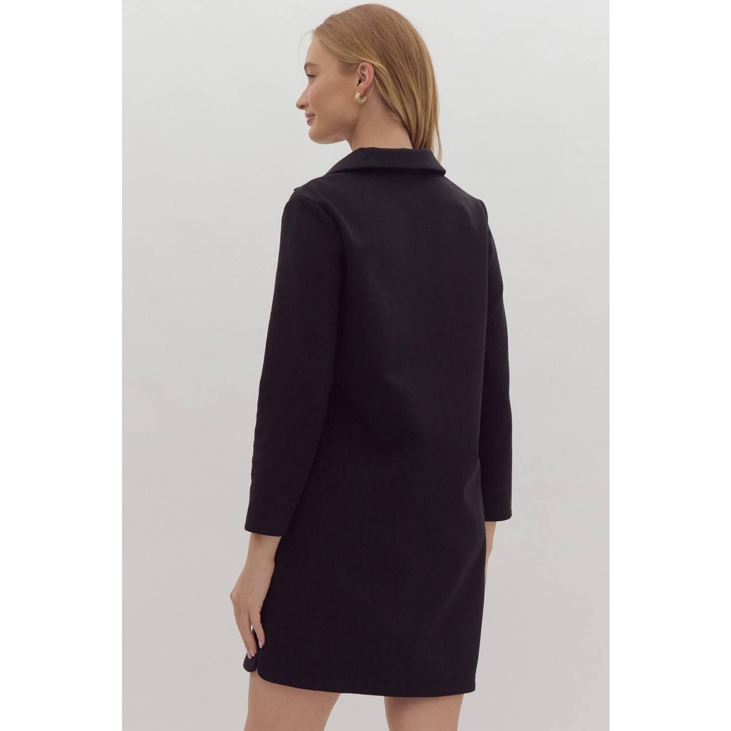 STYLE USA – Engroshandel Kjole - Dame – Massiv minikjole med v-hals krave3