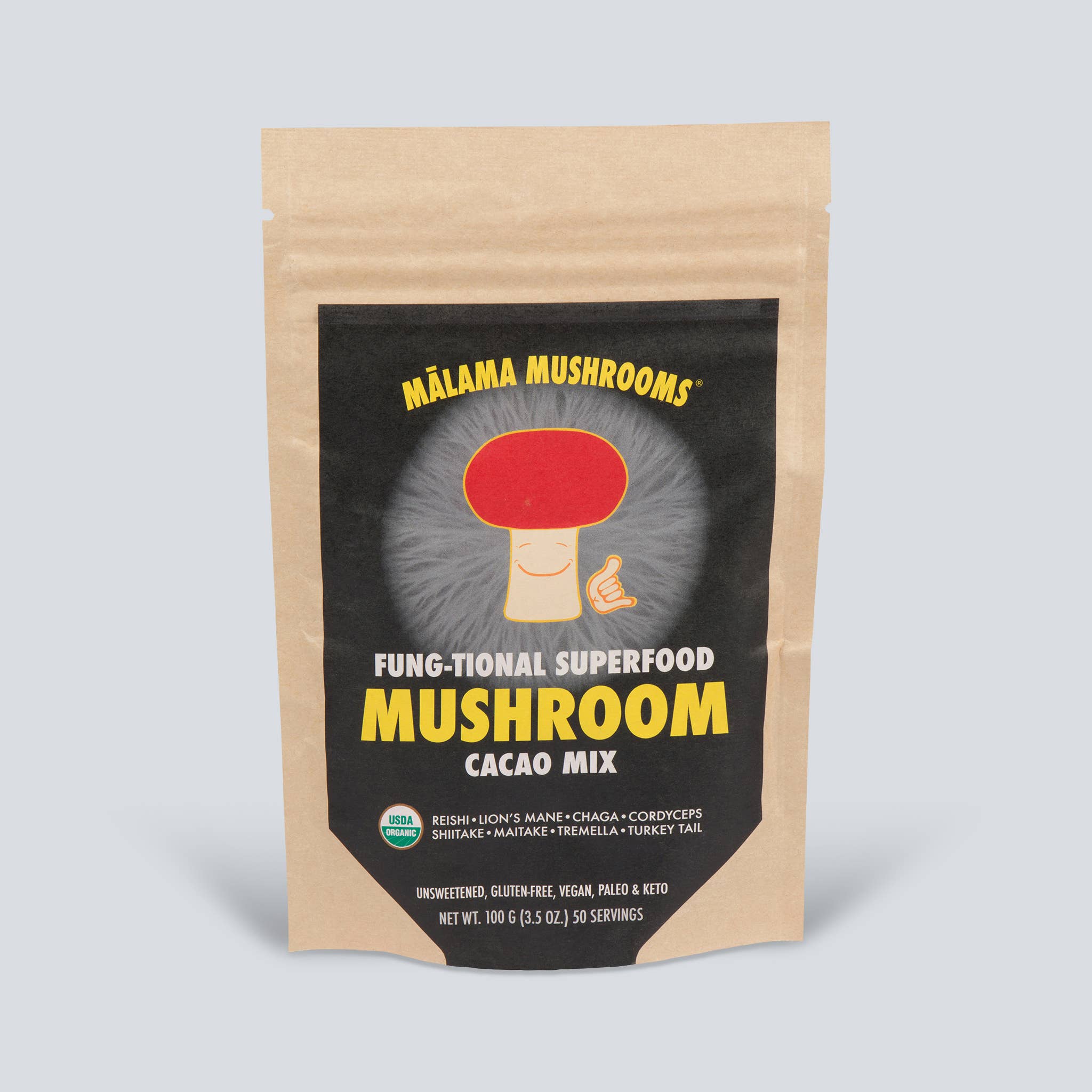 Malama Mushrooms - Wholesale Hot Cocoa Mix/Kit - 8 Mushroom Cacao Mix - 3.5 oz Organic