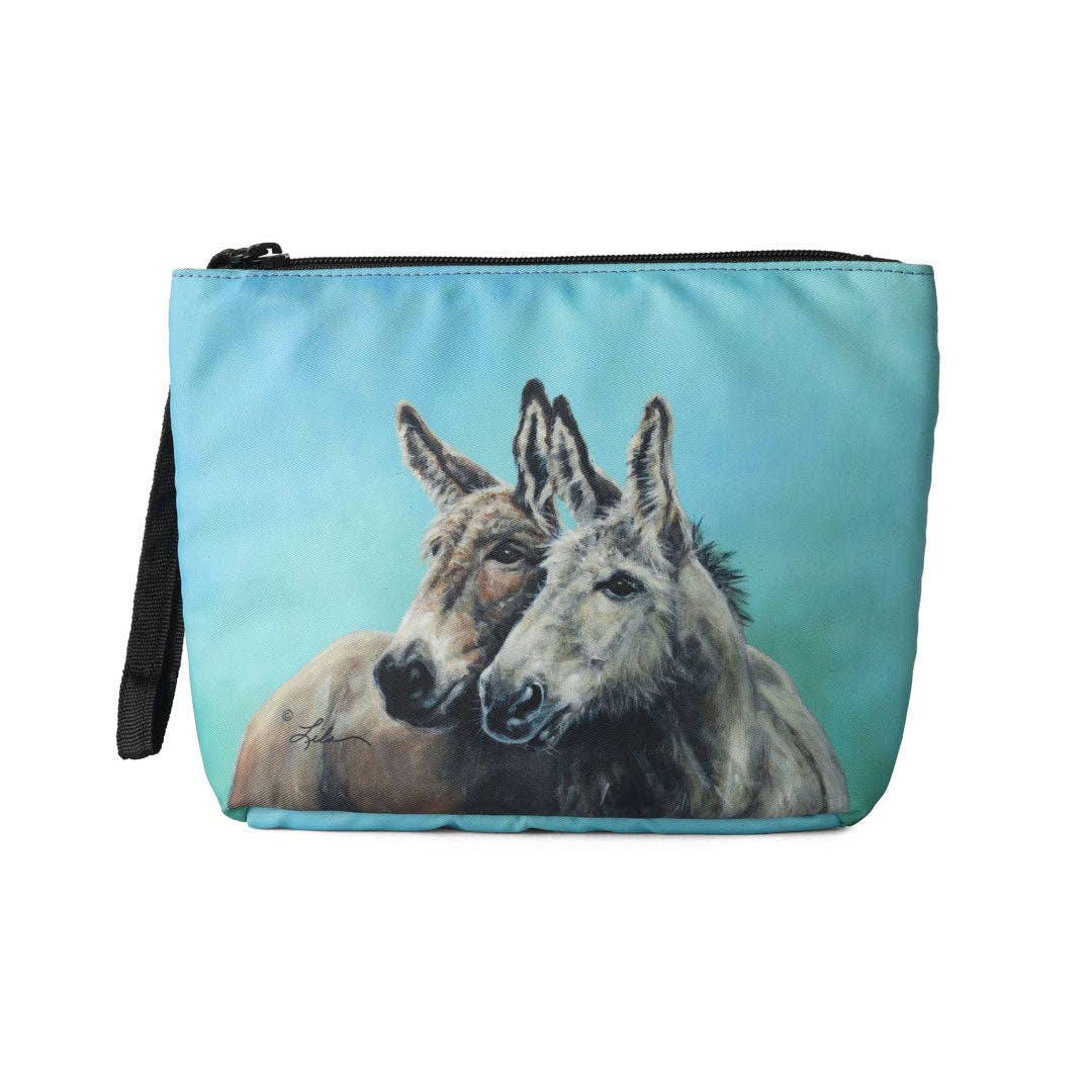 JPC Equestrian - Wholesale Makeup/Cosmetic Bag - AWST Int'l Lila Donkey Friends Accessory Bag2