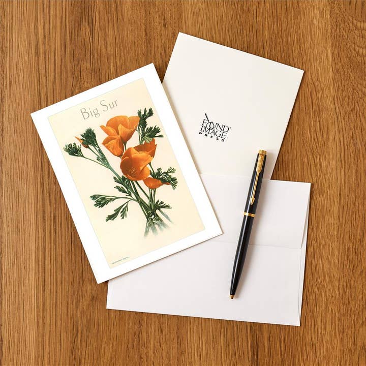 Found Image Press - Wholesale Briefpapier/indexkaartenset - Wenskaart CA-1042 Californische Klaproos, Big Sur