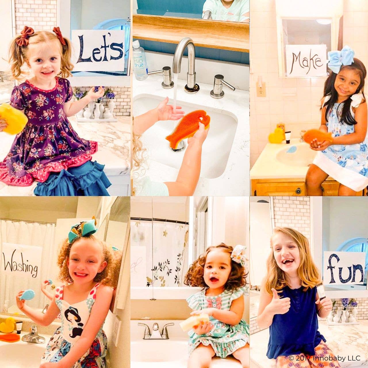 Innobaby on Faire - Venta al por mayor Juguete para la bañera - Bebés - Exfoliante de baño de silicona, divertido cepillo con forma de pez, juguete de baño para bebés20