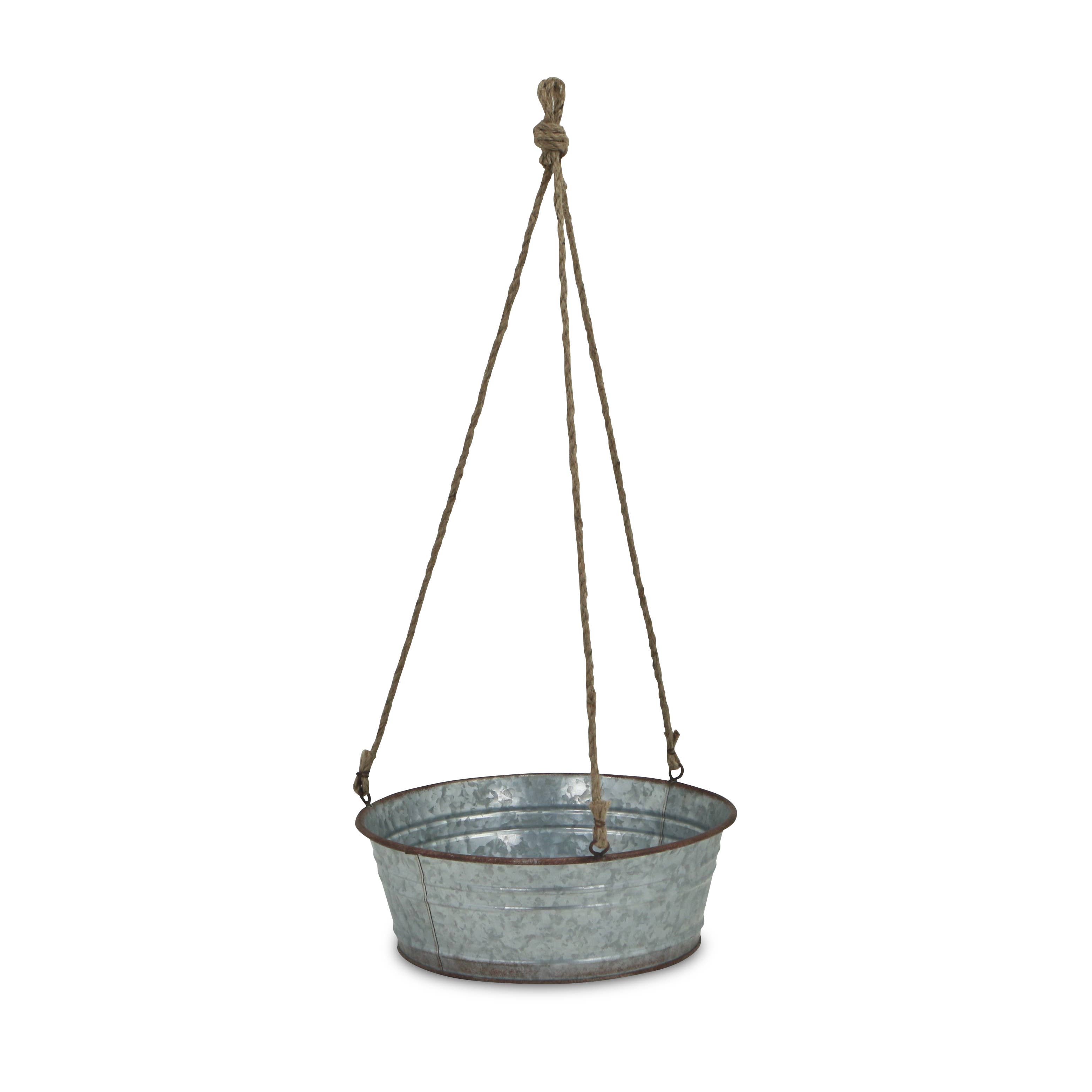 Cheungs Home Decor - Wholesale Hanging Planter - Inara Round Galvanized Hanging Metal Planter8