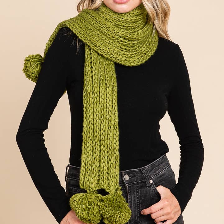 Olive CHS-0724-3 - KNITTING SCARF= for wholesale on Faire