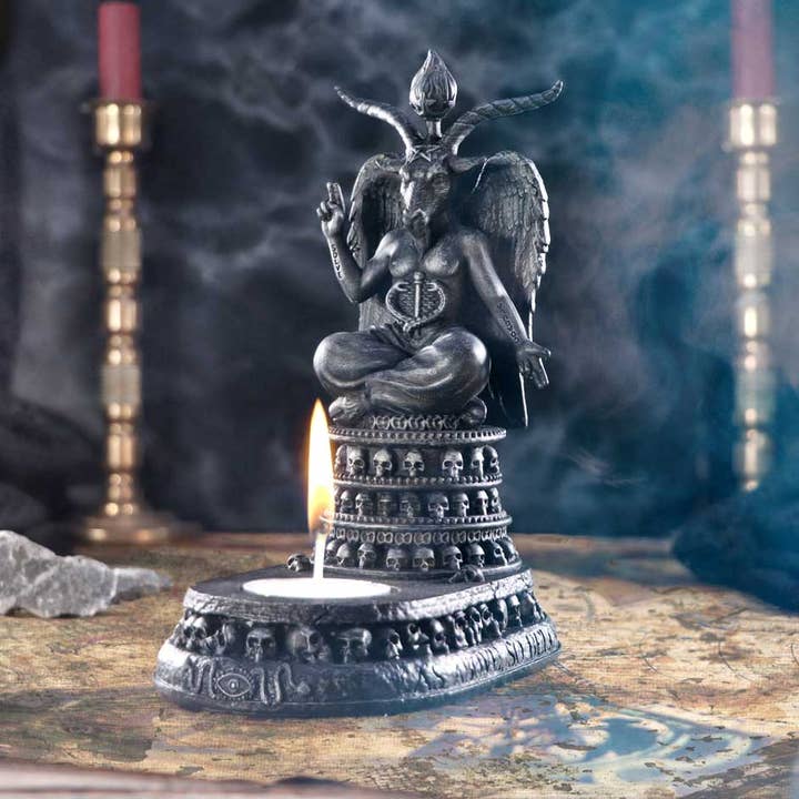 Baphomet's Devotion Tea Light Holder 17cm for wholesale by WONDER IMPORTS AUSTRALIA