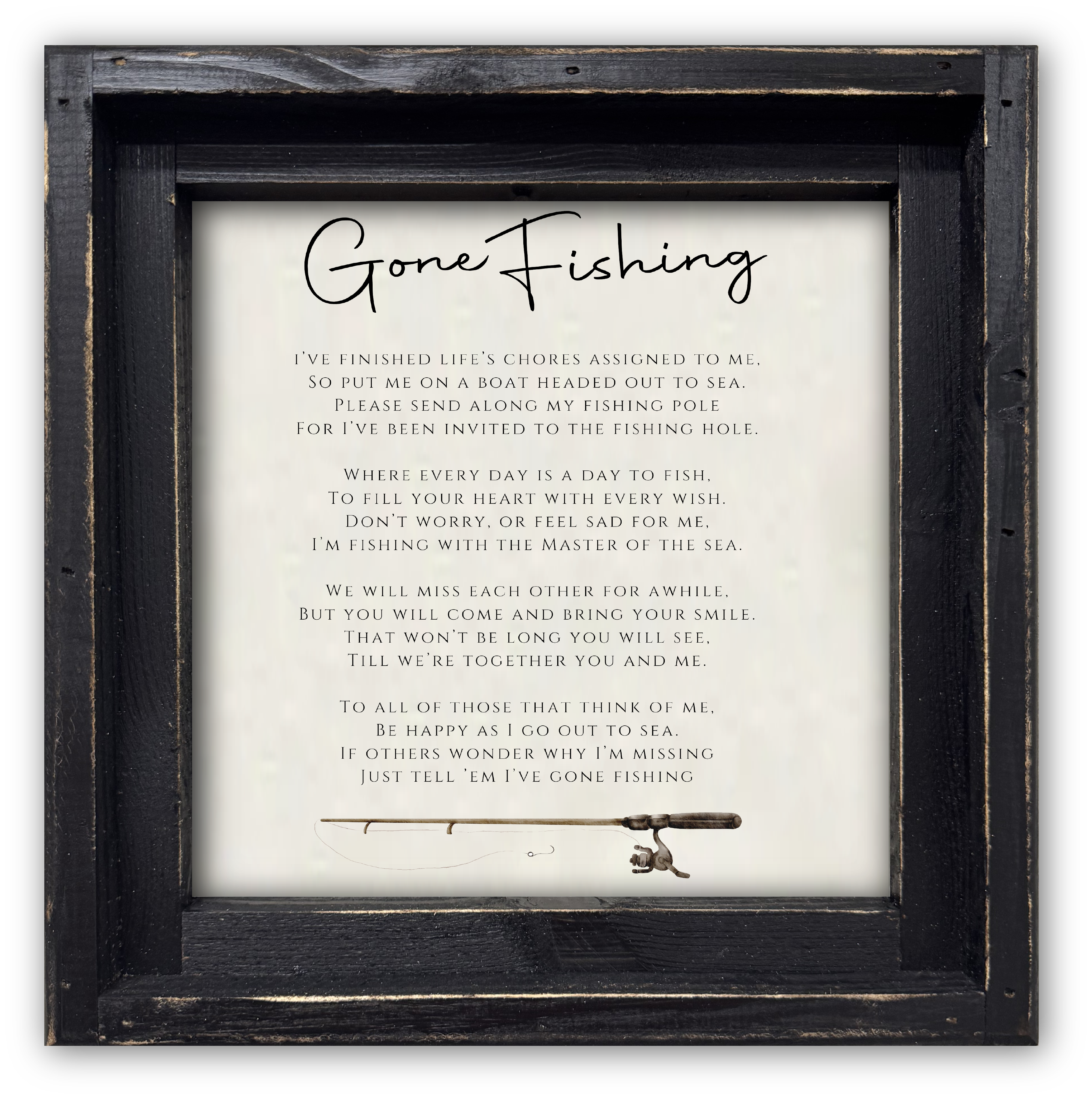 Jarmz Designs - Vente Pancarte - TOILE ENCADRÉE DITES-LEUR QUE JE SUIS PARTI PÊCHER1