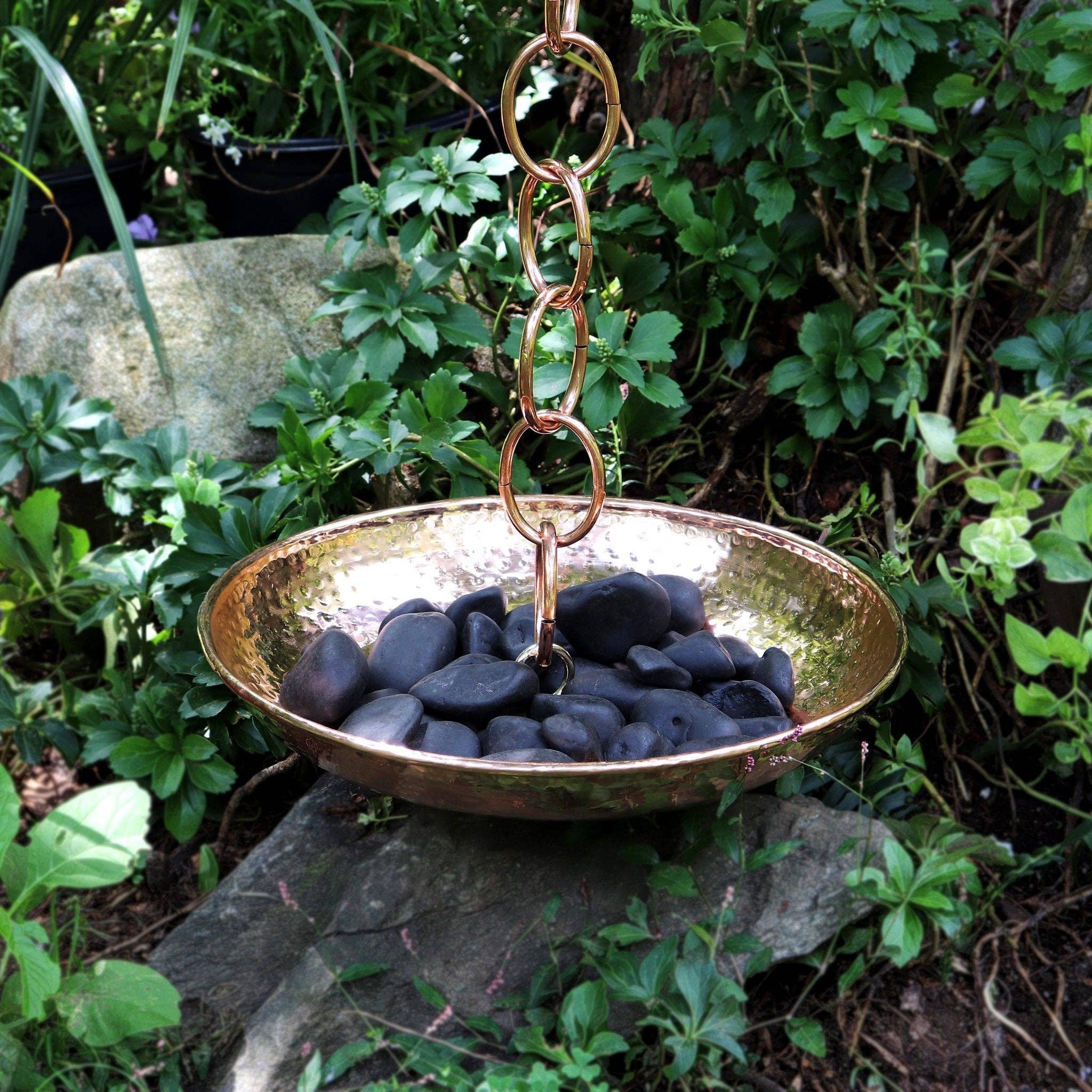 Good Directions - Wholesale Outdoor Ornament/Decor - Rain Chain Copper Basin - 16.5 in. Diameter3