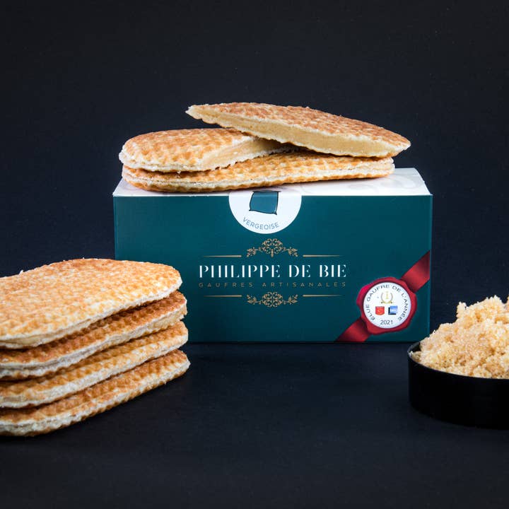 Packung mit 6 Vergeoise-Waffeln für den Großhandel von PHILIPPE DE BIE