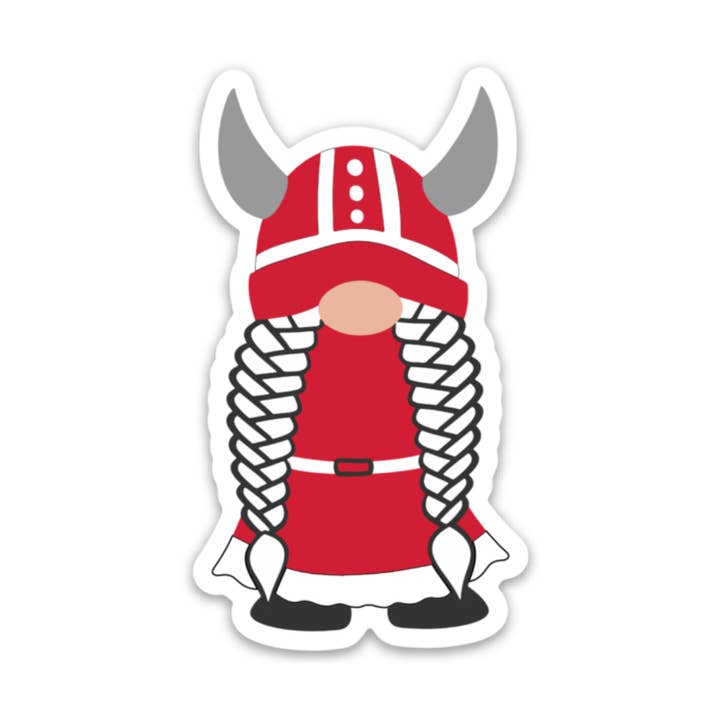 Danish Viking Girl Gnome Sticker for wholesale by Scandinavian Design Studio