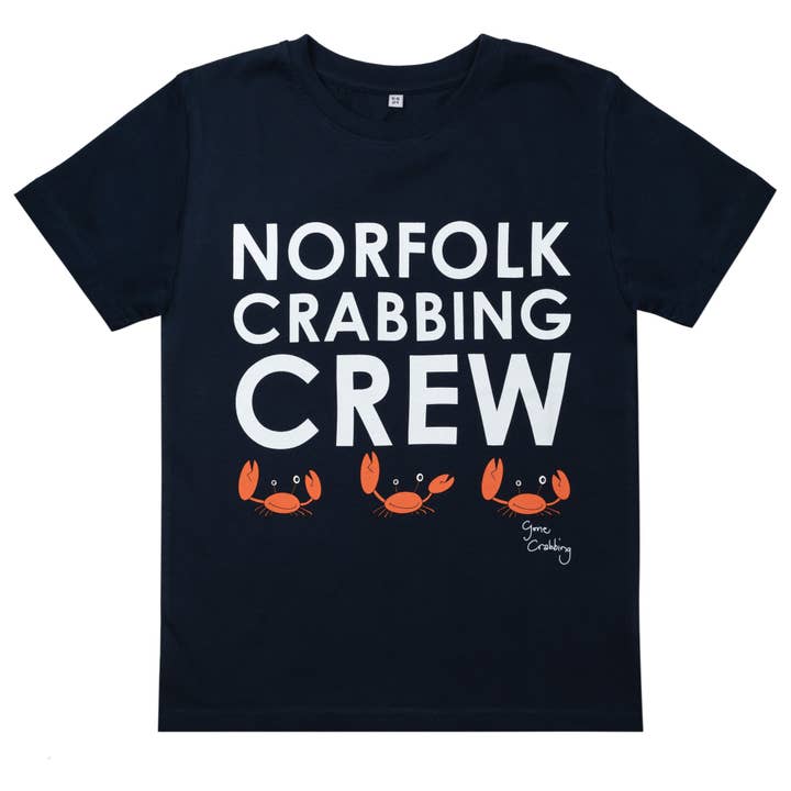 Maglietta Norfolk Crabbing Crew - Navy per la vendita all'ingrosso da parte di Gone Crabbing