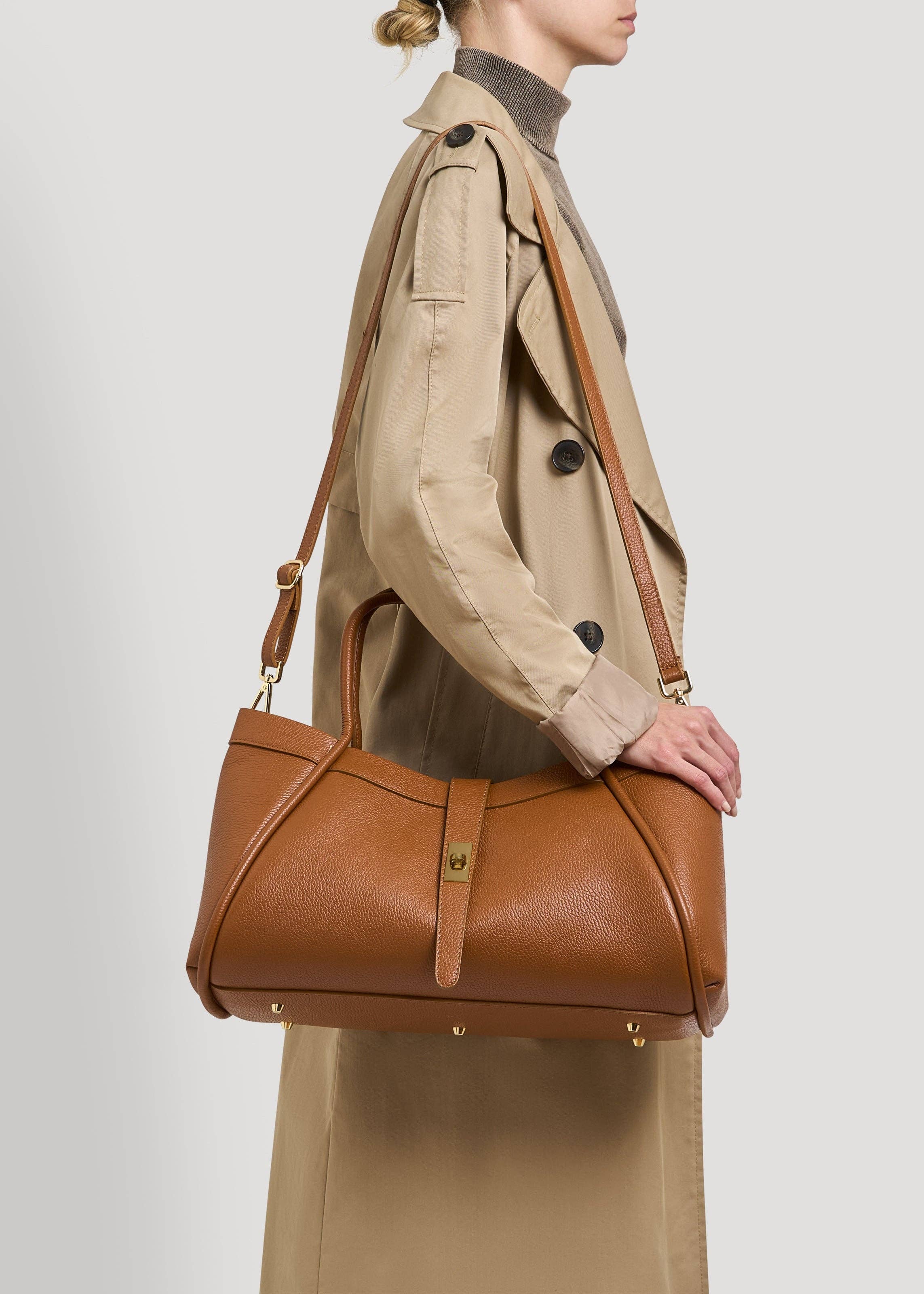 Voemièn – wholesale Väska med handtag – Dam – Mayfair-väska i tanfärgat Togo-läder6