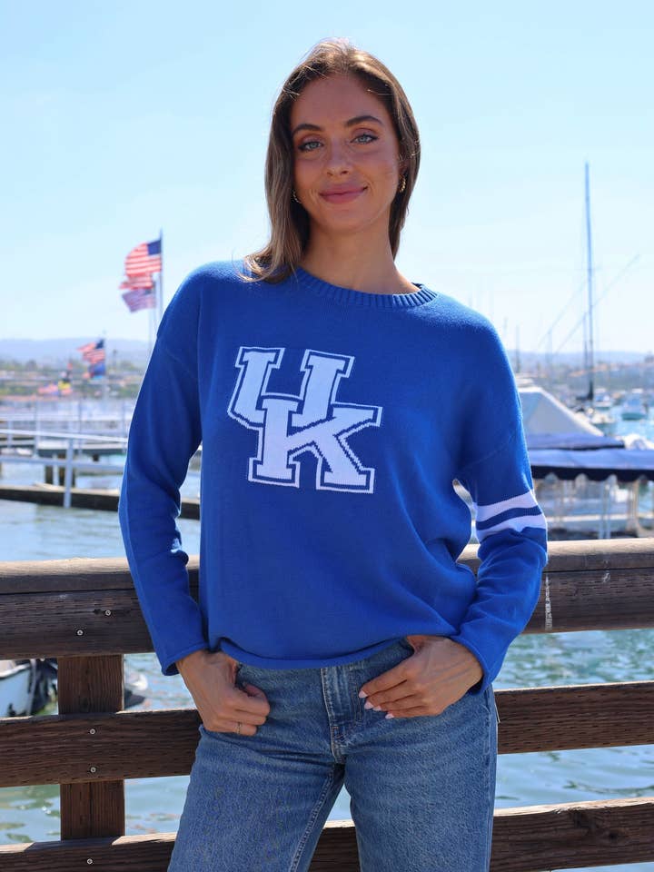 Kentucky Wildcats Long Sleeve – Blue Cotton Crew Neck for wholesale by Newport Knits