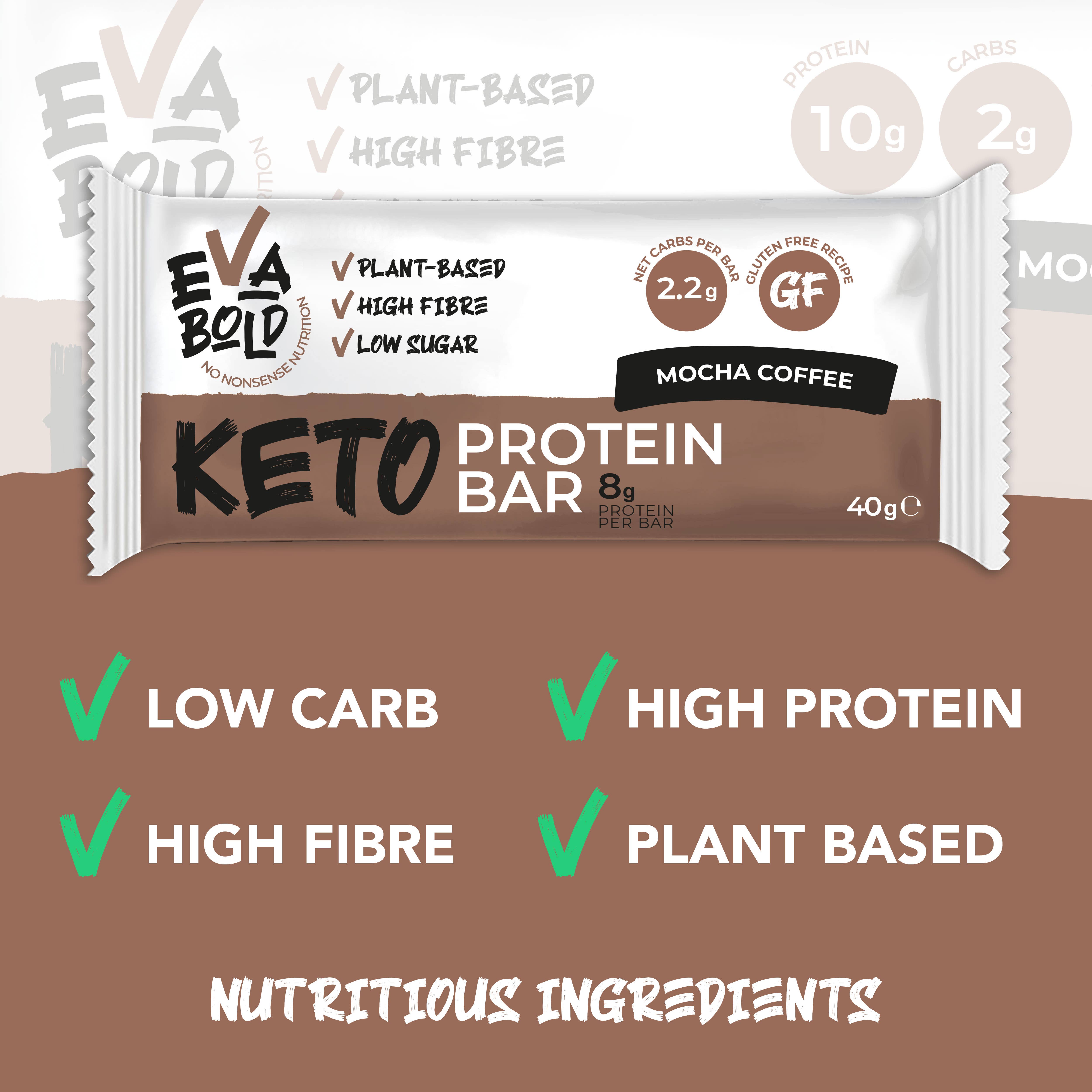 Eva Bold - Wholesale Snack Bar - Coffee Mocha Keto Protein Bars (X12)1