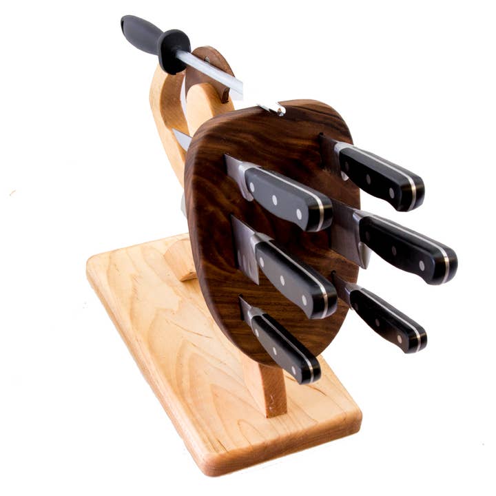 Missing Digit Woodshop - Wholesale Knife Set - Spartan Knife Block1
