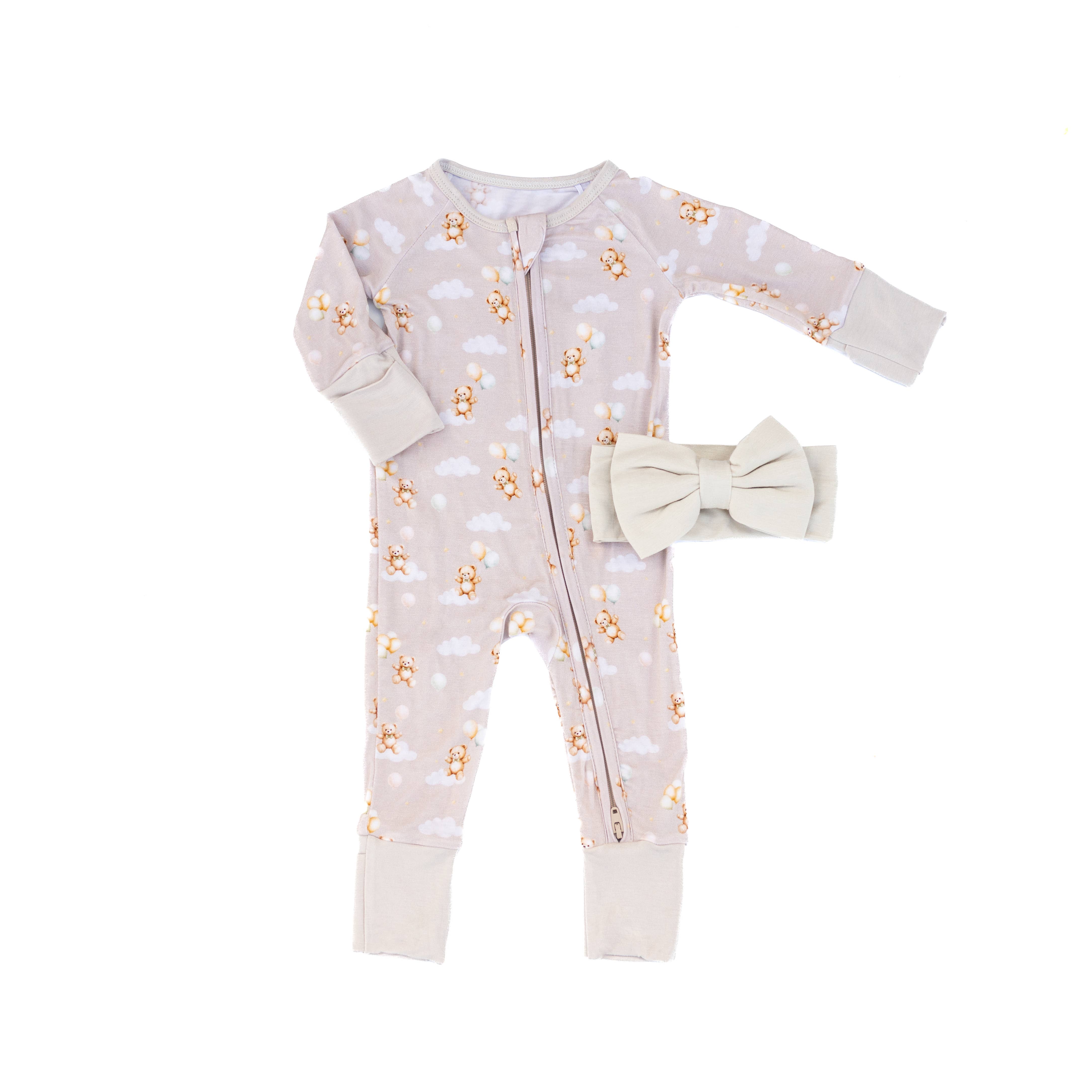 Baby Blues And Pink LLC - Wholesale Sleepsuit - Baby - Up...Up And Away - Bamboo Zipper Pajama1