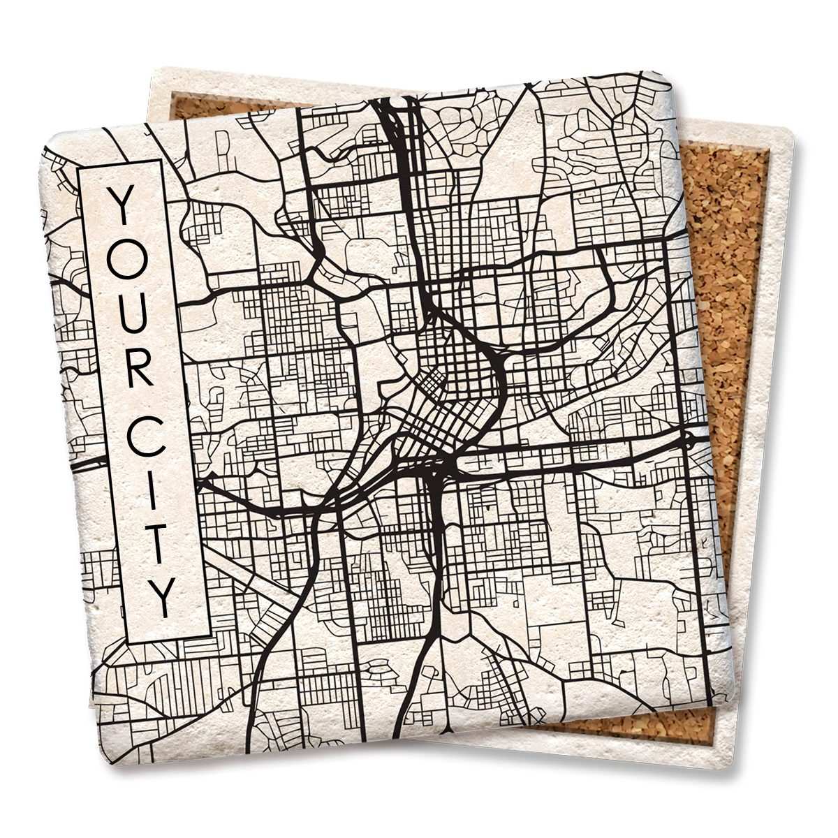 Tipsy Coasters & Gifts - Wholesale Coasters - Custom City Street Map Coaster2