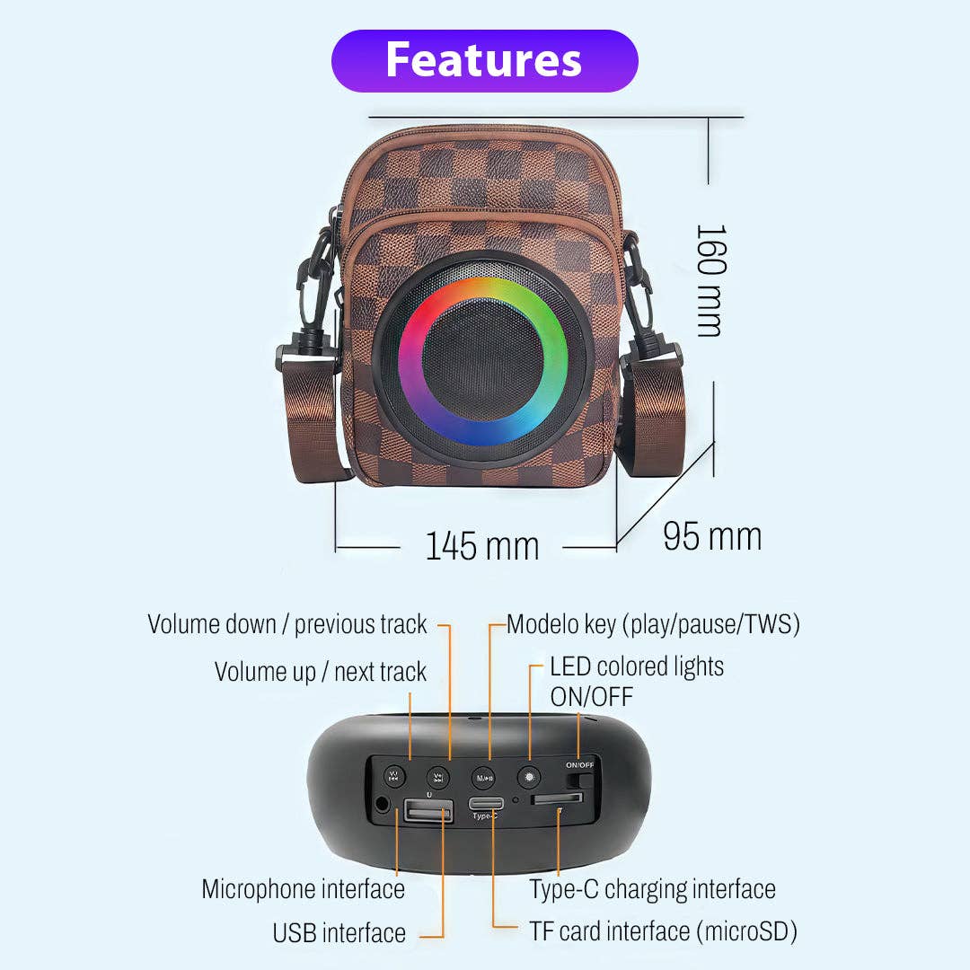 Mtistanbul LTD – wholesale Speakers – Bluetooth Speaker Bag – LED Lights, USB Power & 2500mAh Battery6