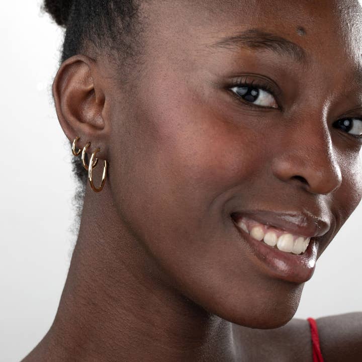 Plata y Minerales - Wholesale Hoop Earrings - 2mm Hoop Earring Gold-Plated and Rhodium-Plated Silver3