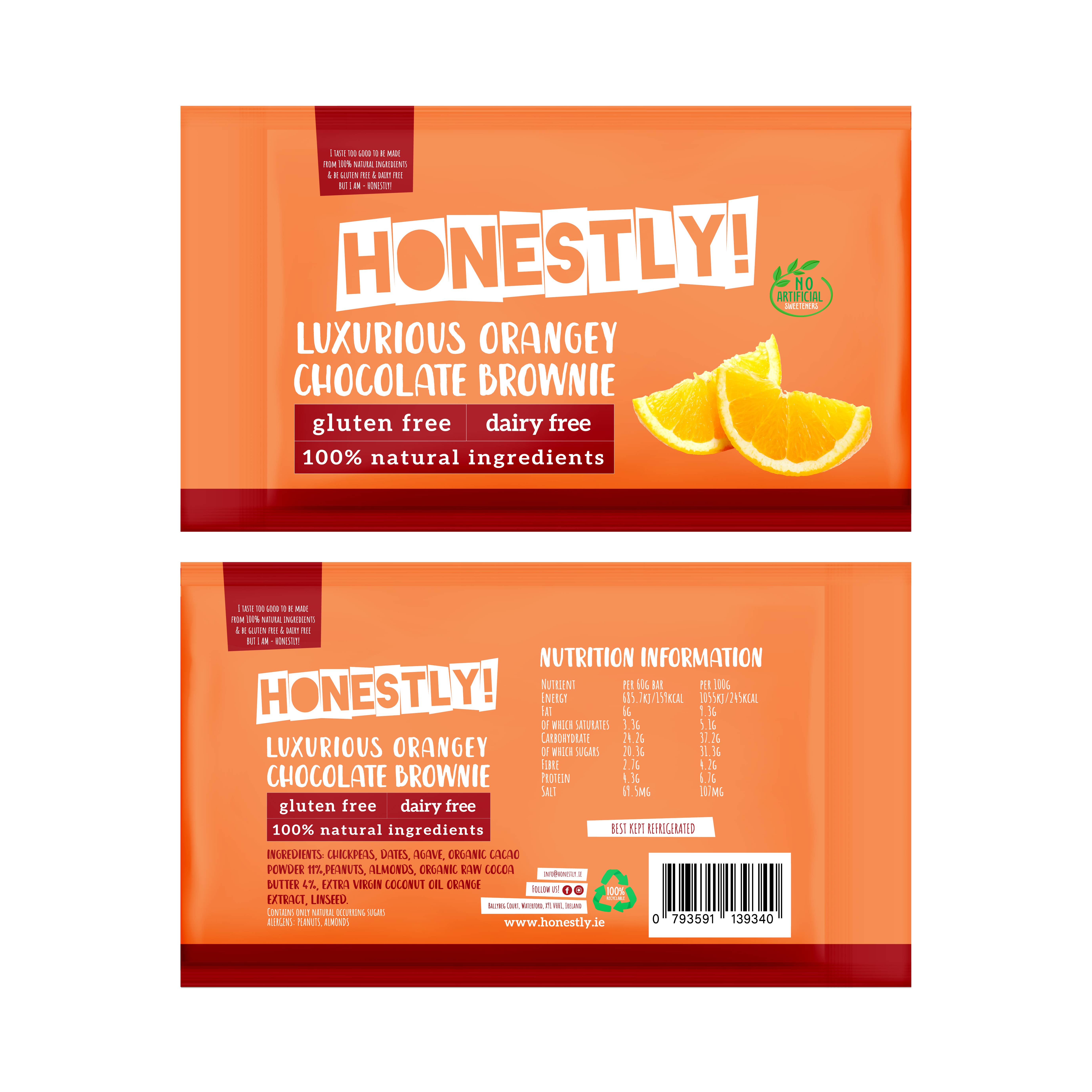 Honestly - Wholesale Brownie - Free From Chocolate Orange Brownie