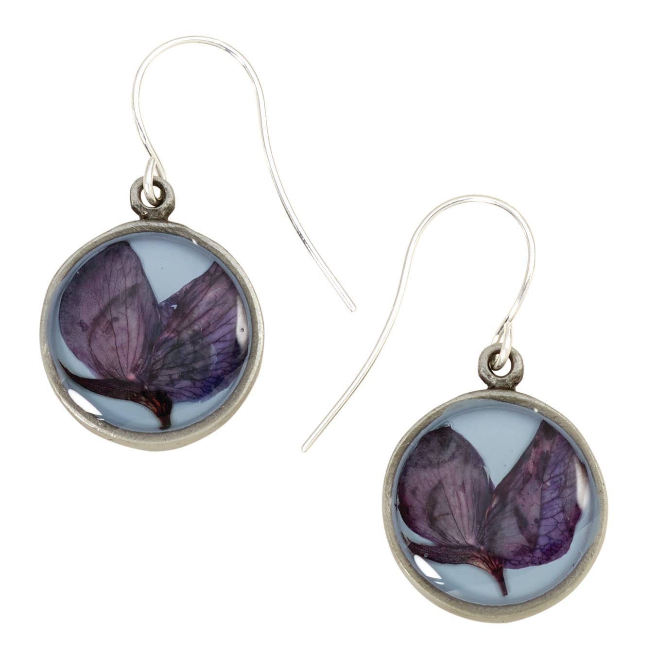 Shari Dixon - Wholesale Dangle Earrings - Texas Bluebonnet On Dusk Blue SM RND Earrings0