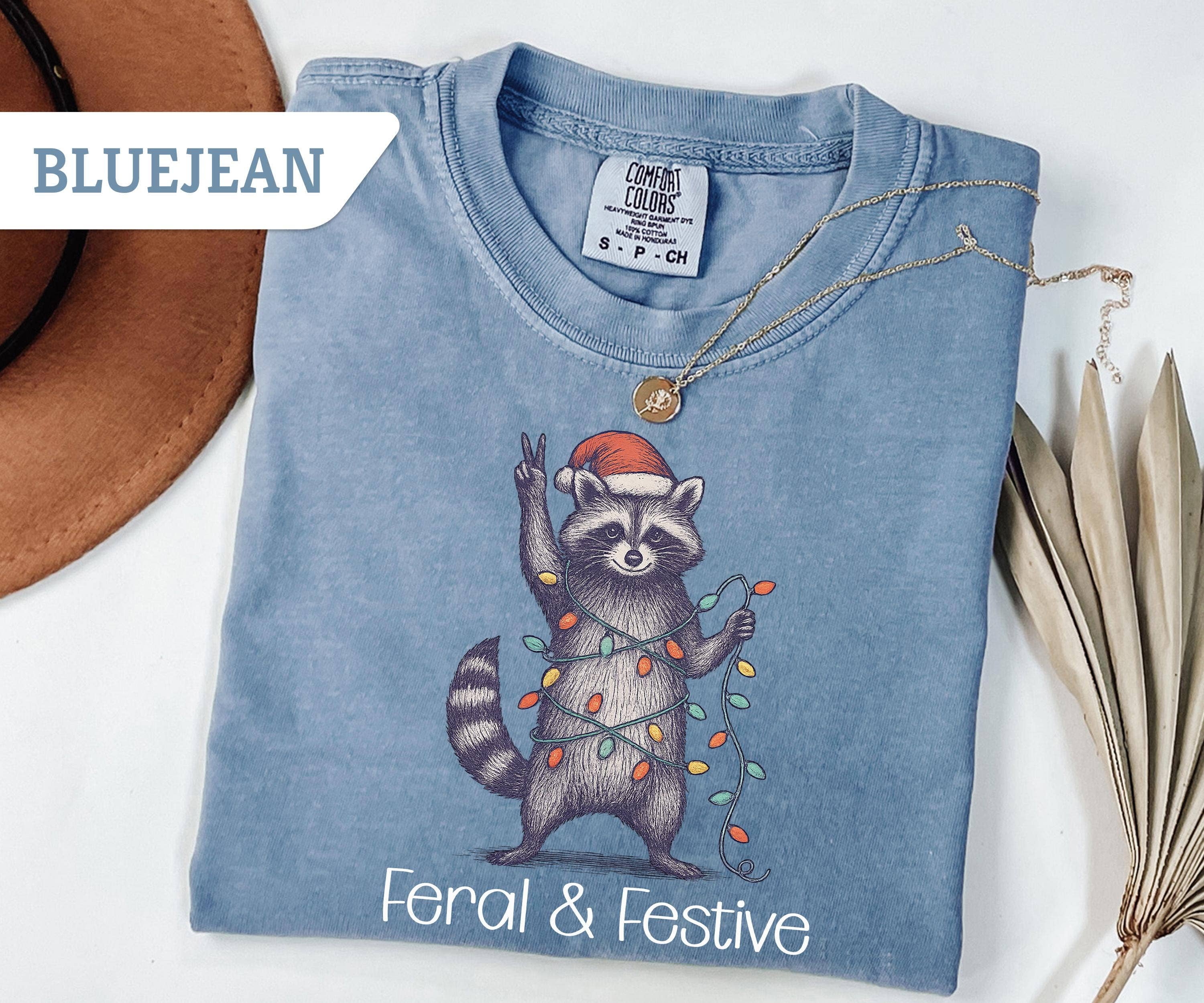 Glaime - Wholesale T-Shirt (Graphic) - Women's - Comfort Colors Raccoon Xmas Shirt ,Raccoon Feral Sweater5
