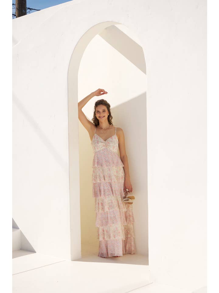 in february - Wholesale Dress - Women's - DEFINITION OF SEASONLESS FEMINITY FLORAL TIERED MAXI DRESS3