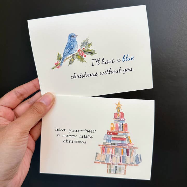 Alison Rose Vintage - Vente Cartes de Noël - Carte I'll have a blue christmas without you avec bluebird4