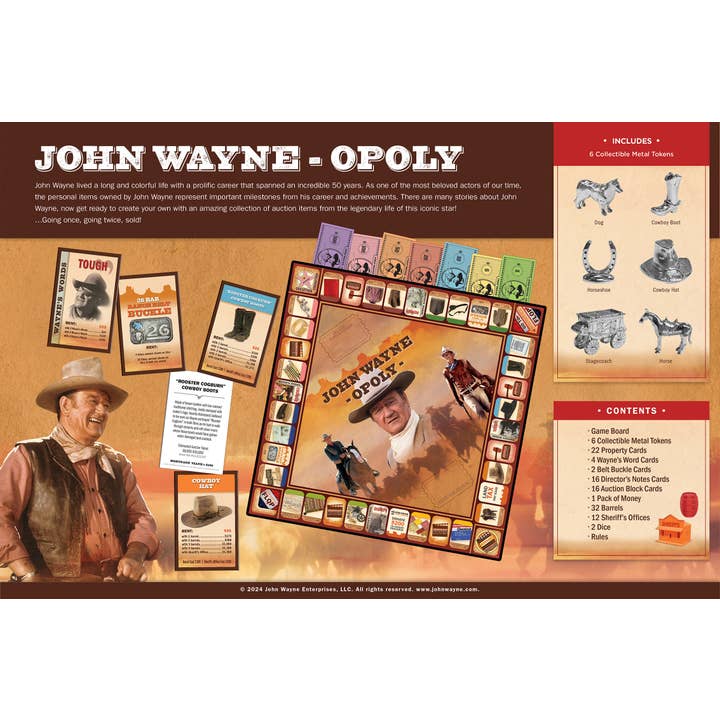 Masterpieces Puzzles - Wholesale Board Game - John Wayne Opoly Board Game