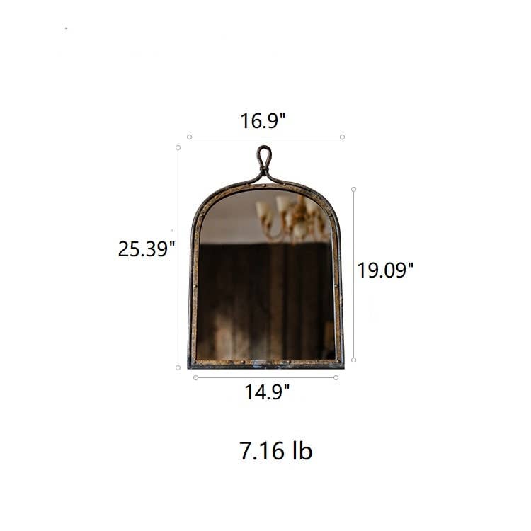 Rustic Reach - Vente Miroir mural - Miroir en fer foncé de style antique9