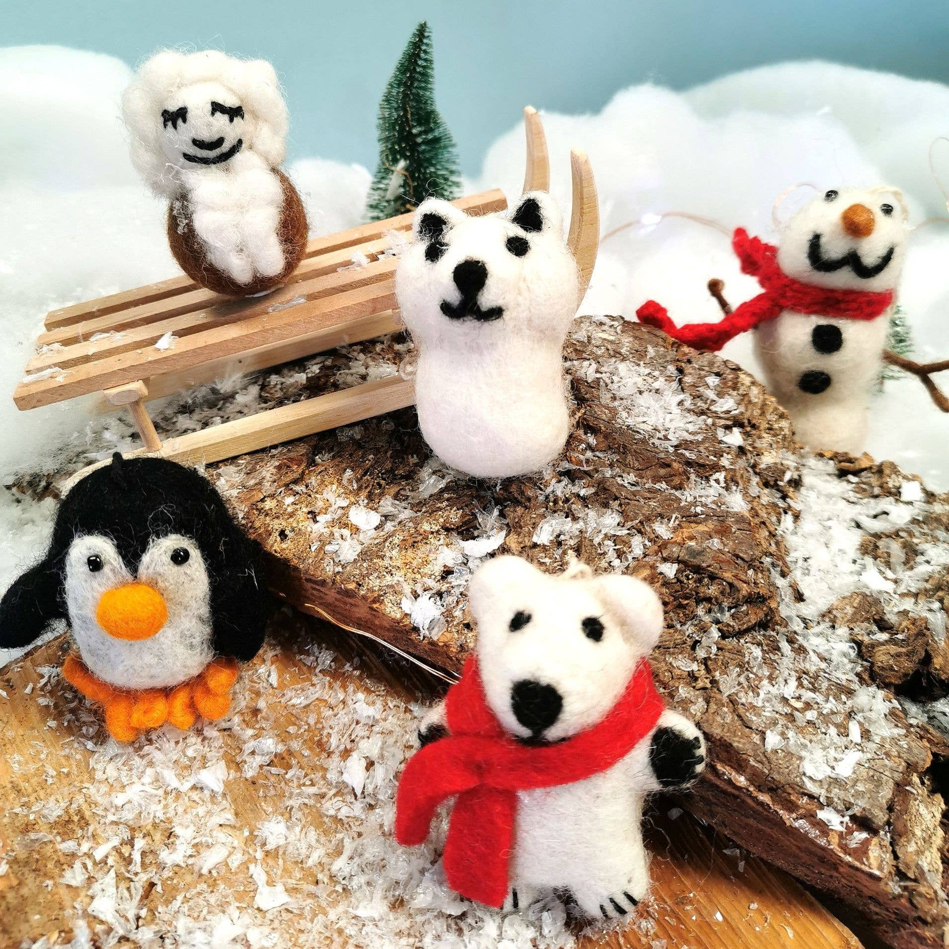 Felt So Good – wholesale Ornament – Hanging Felt Pedro Polar Bear Handmade Felt Decoration2