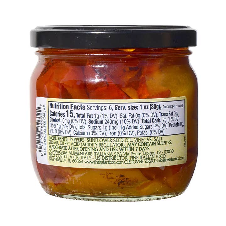 Fine Italian Food - Wholesale Pickled Vegetables - Mantova Roasted Peppers, 11.3 oz.1