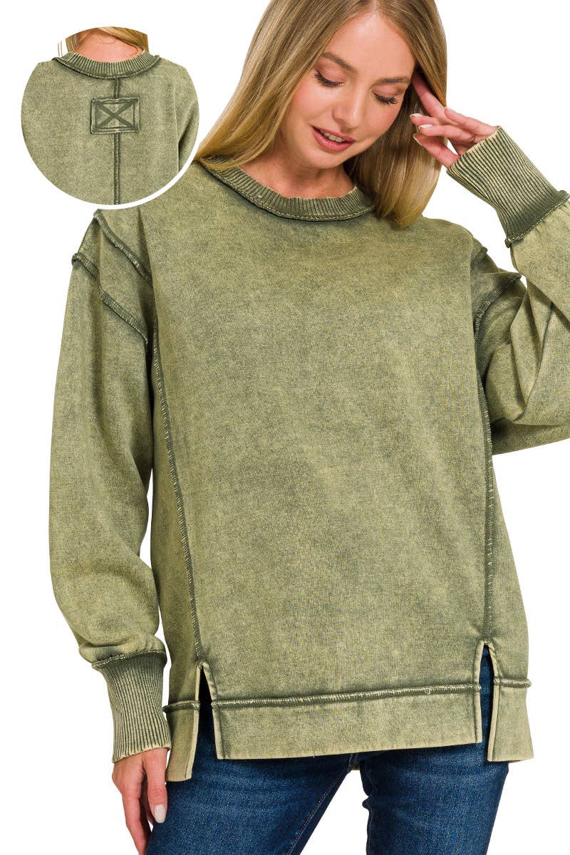 42POPS - Wholesale Sweatshirt - Women's - ',,, Fleece Hi Low Hem Pullover With Pockets93