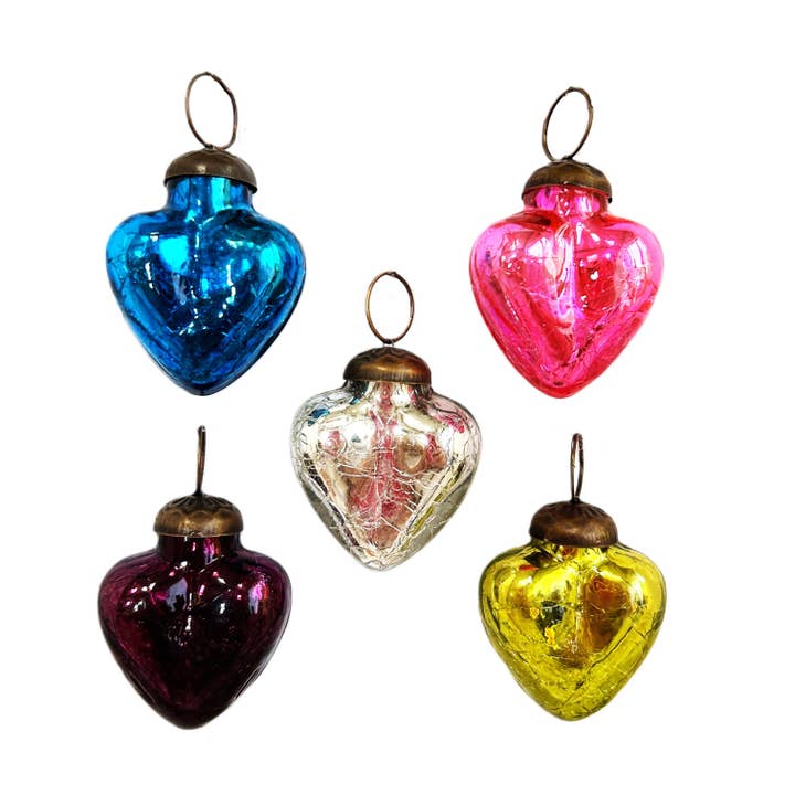 36 Piece Bright Pastel 2" Heart Ornament Assortment for wholesale by Silk Road Traders