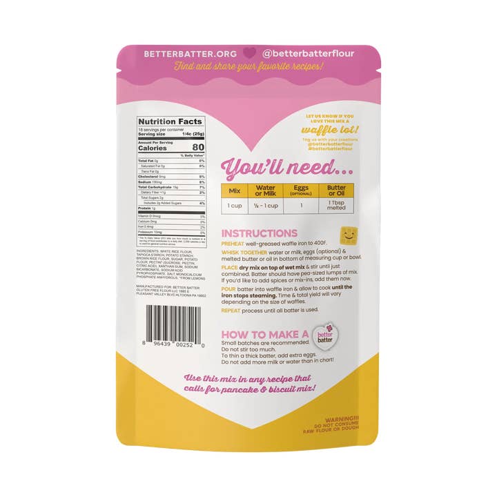 Better Batter - Wholesale Waffle Mix - Better Batter Gluten Free Waffle Mix