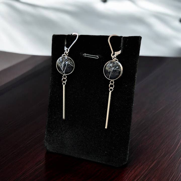 Hell Kitten RVA - Wholesale Dangle Earrings - Real Spiderweb Vertical Bar Dangles2