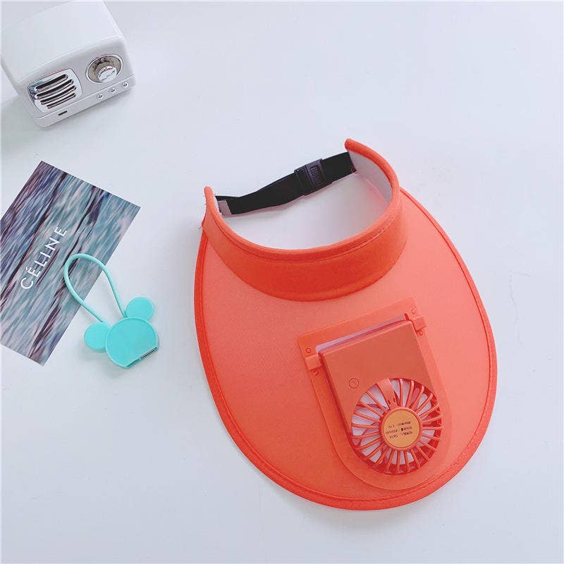 Mix & Match farver Solbeskyttelseshatte med ventilator, 3-temp-indstillinger og justerbart spænde for engroshandel på Faire12