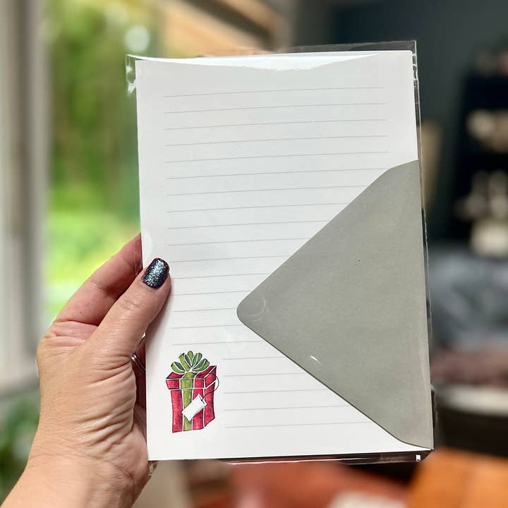 CARVED Christmas Present Stationery | Set of 4 for wholesale by Originals Paper Art