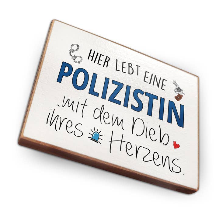 Íman de frigorífico em madeira de faia - Policial por atacado de wammi