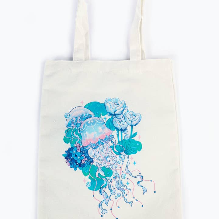 "Jellyfish Garden" Canvas Tote Bag for wholesale by Prismono