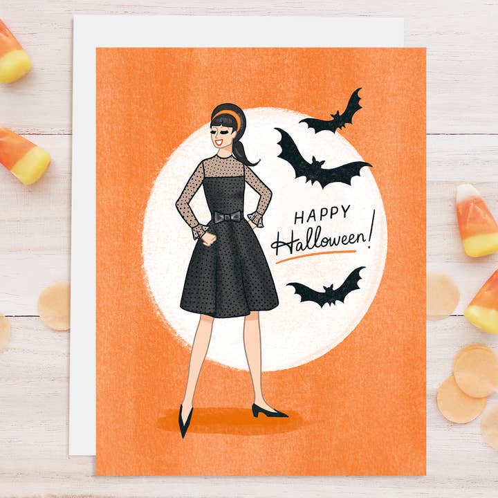 Happy Halloween greeting card for wholesale by Kate Gabrielle
