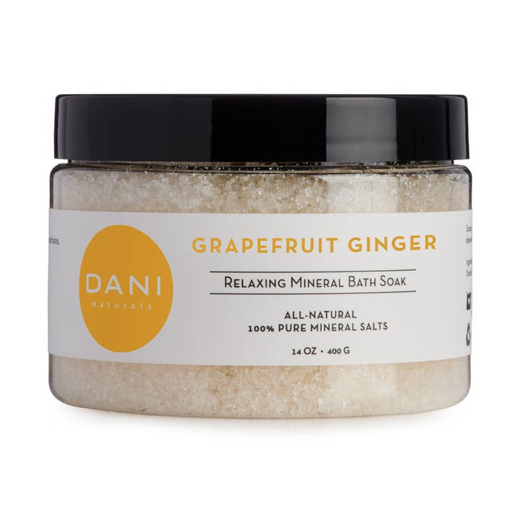 Grapefruit Ginger Mineral Spa Soak 14oz for wholesale by DANI Naturals