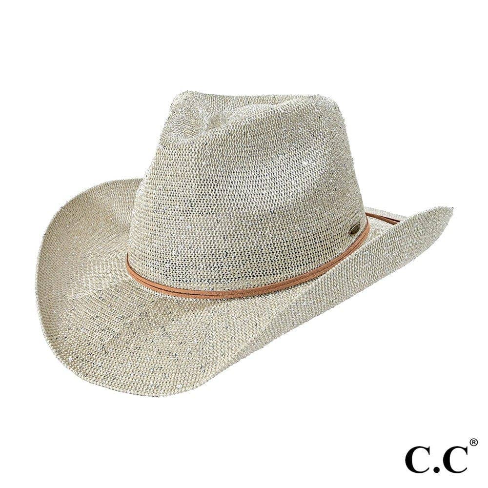 MiMi Wholesale - Wholesale Cowboy Hat - Women's - CBC03 C.C Brand Sequin detailing Cowboy hat with suede trim3